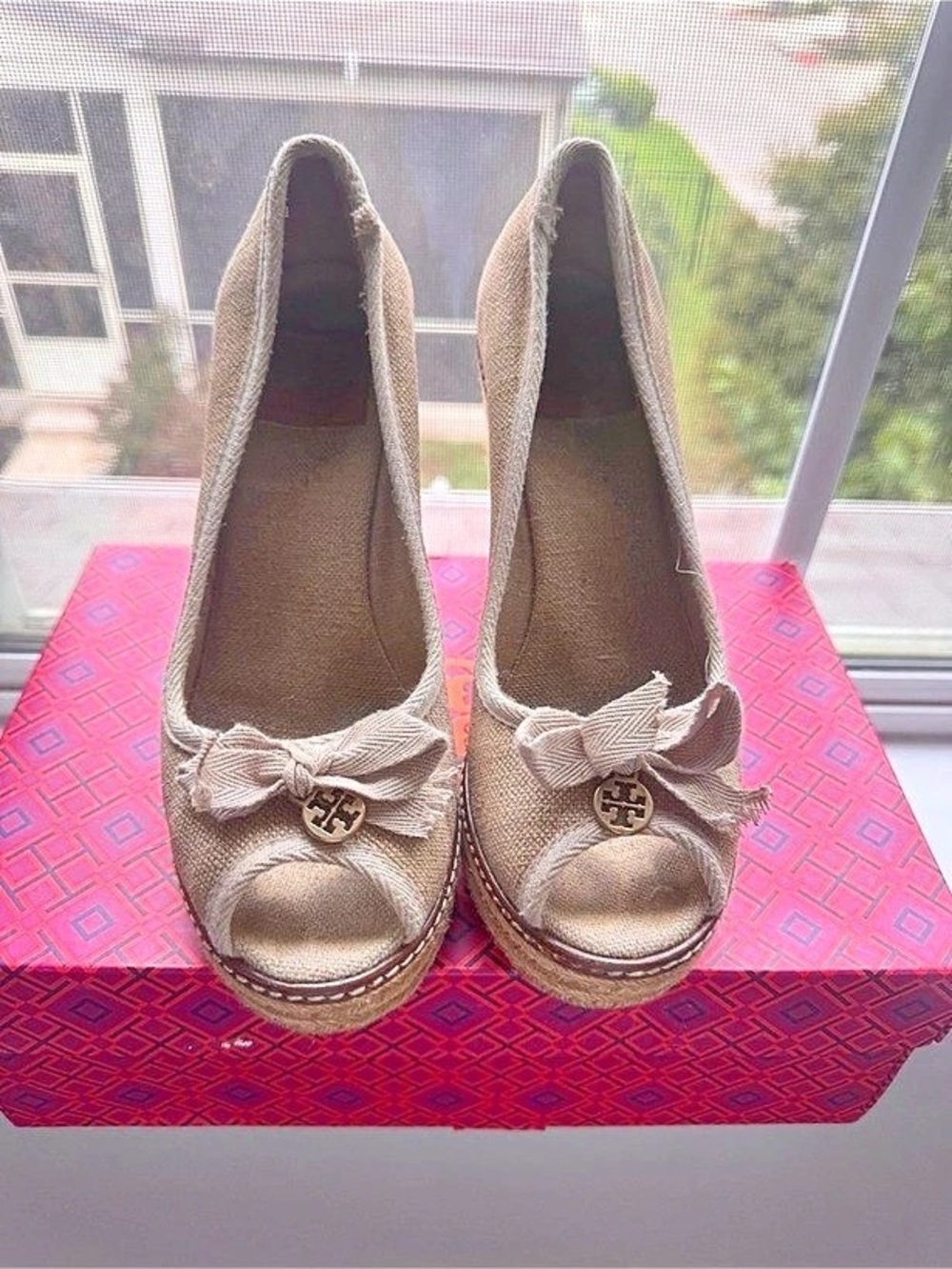 Tory Burch Jackie 110mm Wedge Espadrille Brown